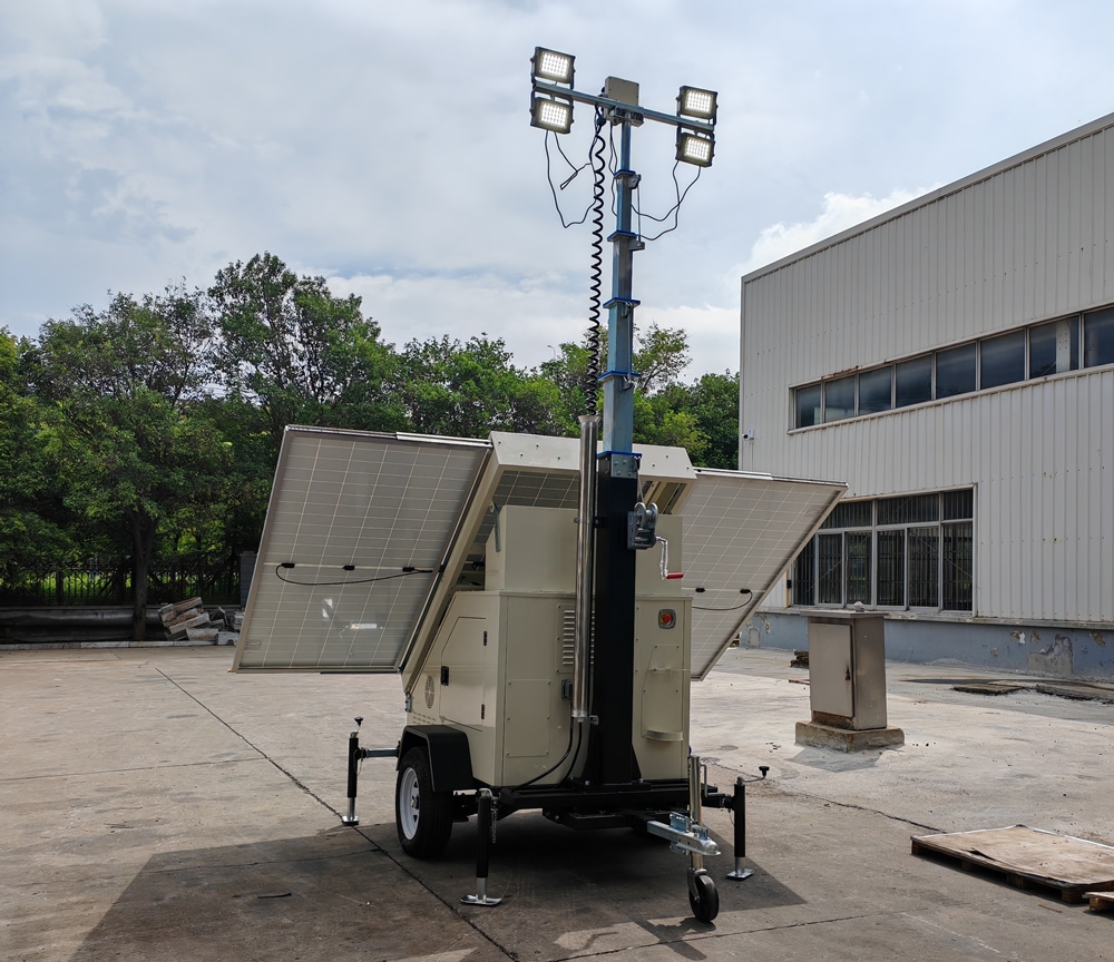 7米拖車式液壓自動升降太陽能移動照明車4TNVE600